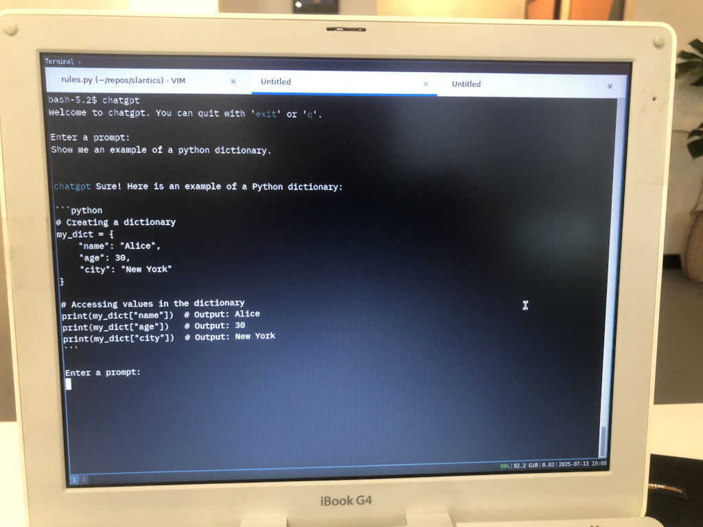 ChatGPT on the iBook